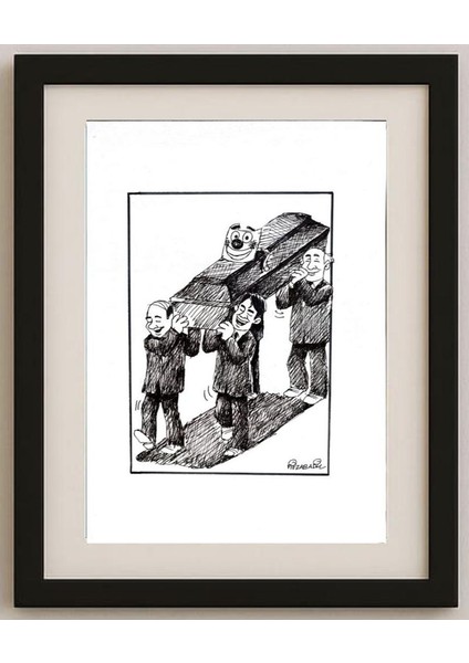 Mohammed Fiezabadi 29X21CM Orijinal Karikatür Tablo