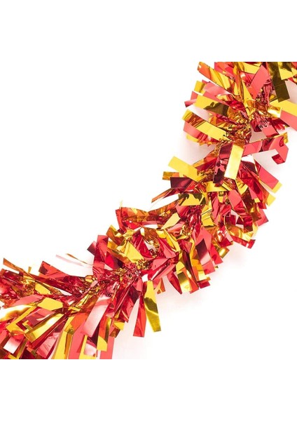 Kırmızı Altın Renk 4 cm Genişlik Garland Çift Renk Sim Süs 180 cm fiyatları