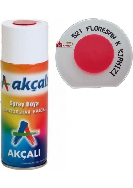Akçalı Sprey Boya 400 ml 521 Florasan Koyu Kırmızı