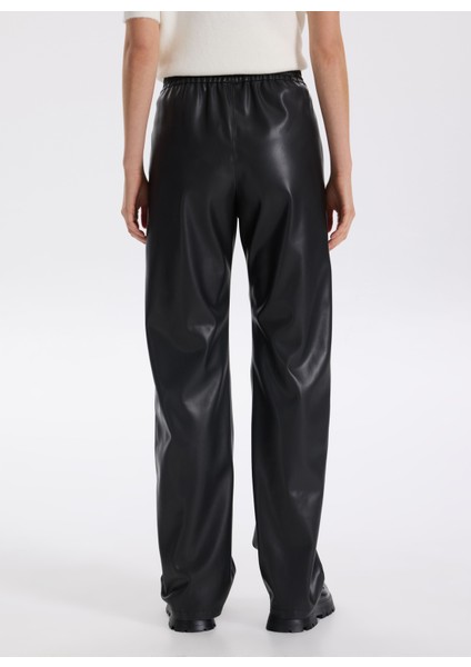 Lastikli Bel Normal Siyah Kadın Pantolon F5WL-PNT0187 indirimleri