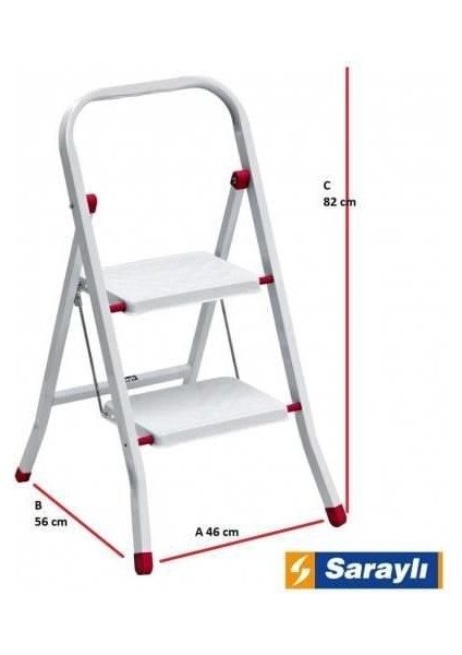 Saraylı Pratik Metal Merdiven Beyaz 2 Basamaklı fiyatları