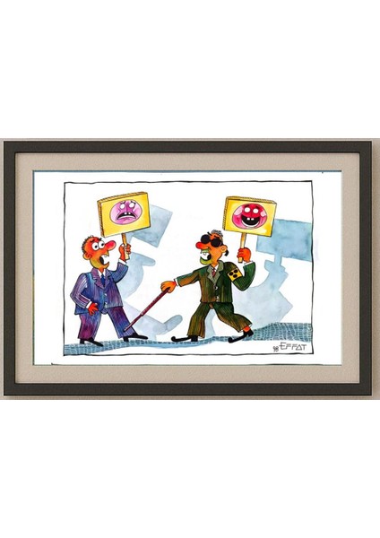 Mohammed Effat 35X25CM Orijinal Karikatür Tablo