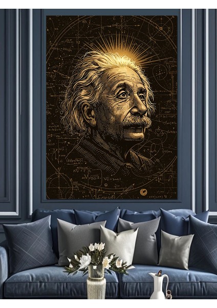 Albert Einstein Portre Dekoratif Kanvas - Mdf Ahşap Tablo fiyatları