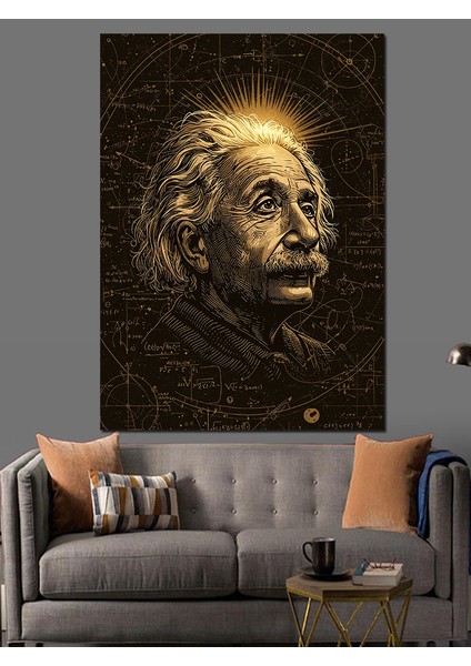 Albert Einstein Portre Dekoratif Kanvas - Mdf Ahşap Tablo indirimleri
