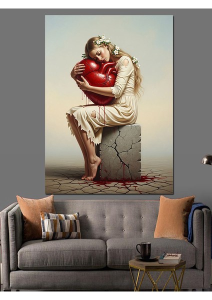 Aşk Kadın ve Yalnızlık Dekoratif Kanvas - Mdf Ahşap Tablo modelleri
