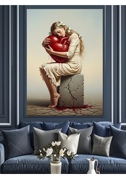 Aşk Kadın ve Yalnızlık Dekoratif Kanvas - Mdf Ahşap Tablo indirimleri