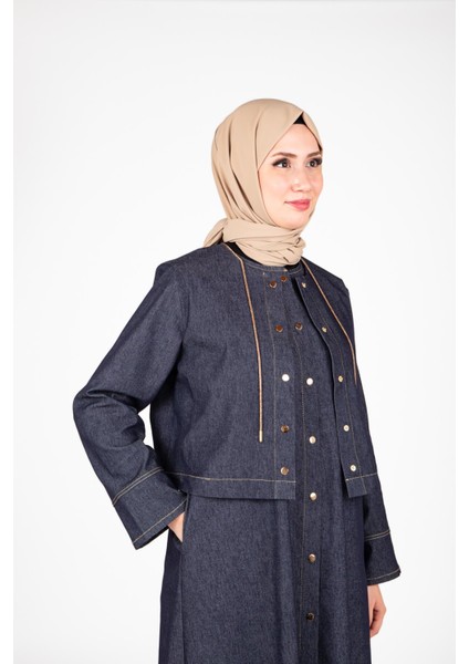 Denim Yelekli Elbise 9420