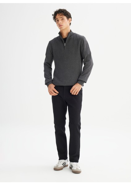 Dik Yaka Regular Fit Antrasit Erkek Kazak L2520372003 Antrasit Kazak fiyatları