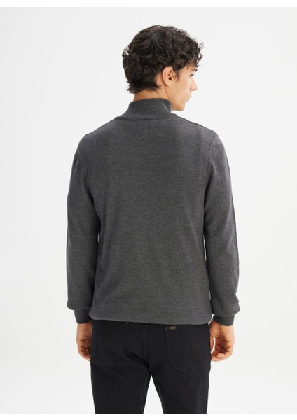 Dik Yaka Regular Fit Antrasit Erkek Kazak L2520372003 Antrasit Kazak indirimleri