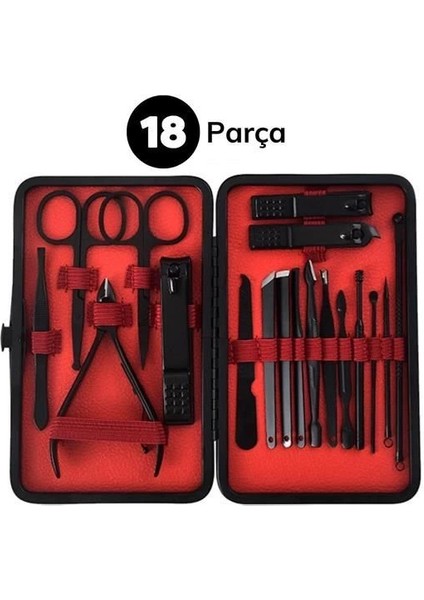 18 Parça Çanta Tipi Manikür Pedikür Tırnak Bakım Seti modelleri