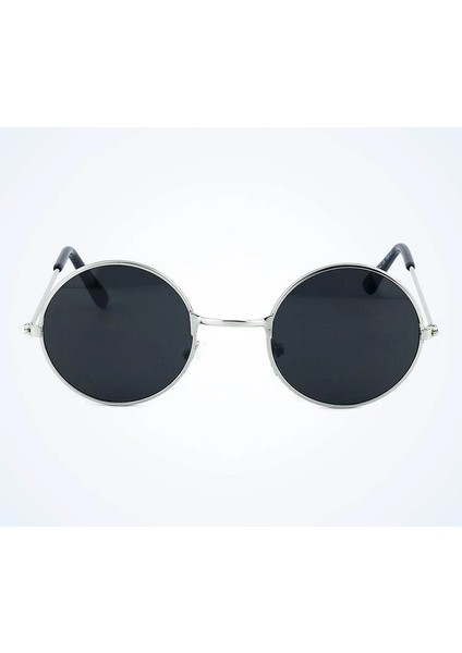 Yuvarlak Cam John Lennon Tarzı Gümüş Çerçeveli Siyah Gözlük fiyatları
