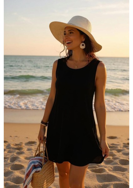 Kadın Siyah Sırt Detaylı Yırtmaçlı Plaj Elbisesi Pareo – Şık, Rahat ve 4 Mevsim Kullanıma Uygun fiyatları