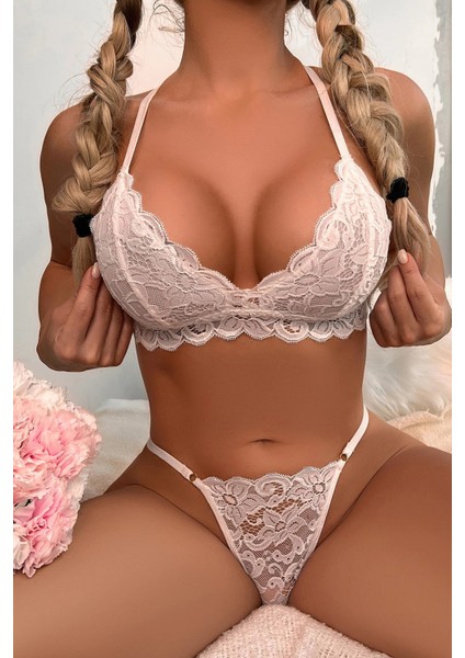 Kadın Beyaz Sırtı Dantel ve Ip Detaylı Şık Sütyen Külot Takımı – Modern, Konforlu ve Günlük Kombinlere Uygun modelleri
