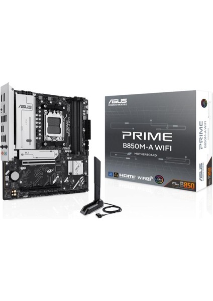 Asus Prıme B850M-A Wıfı Ddr5 8000MT/S 1xhdmı 2xdp 3xm.2 Usb3.2 Matx Am5 (Amd Am5 9000/8000/7000 Serileri Ile Uyumlu)