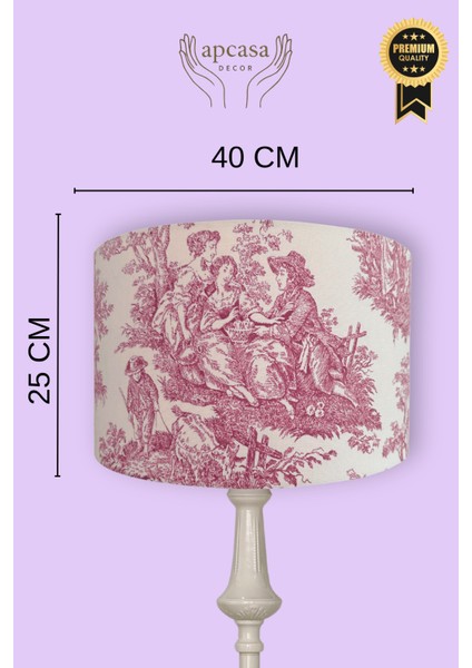 Vintage Kırmızı Toile De Jouy Bej Metal Ayak Lambader fiyatları