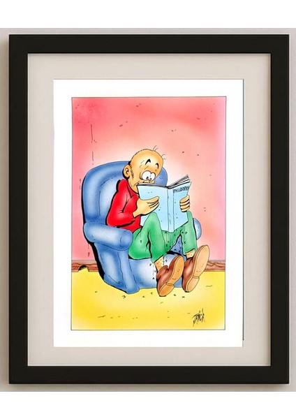 Patrick Heymansi 29X21CM Orijinal Karikatür Tablo