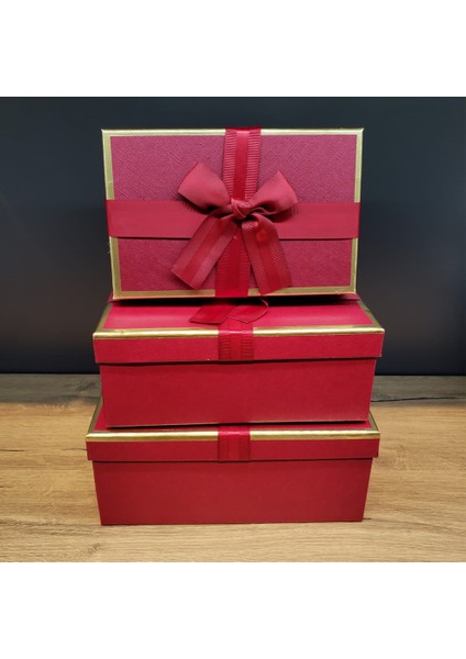 Tasarım 3&apos;lü Kurdeleli Hediye Kutusu Seti fiyatları