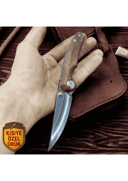 Afrika Sapelli Saplı Kilit Mekanizmalı Isme Özel Yazılı Dövme Çelikten Avcı Kamp Bıçağı - F103 indirimleri