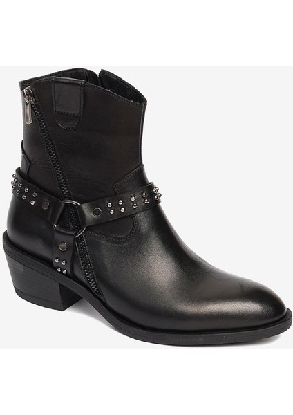 Kadın Siyah Hakiki Deri Topuklu Bot 4K2TB59179