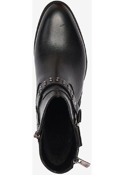 Kadın Siyah Hakiki Deri Topuklu Bot 4K2TB59179