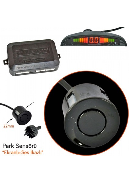 Park Sensörü LED Ekranlı 22MM Siyah