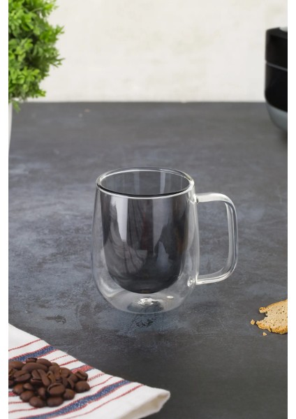 Çift Cidarlı Cam Kupa Gri Renk modelleri