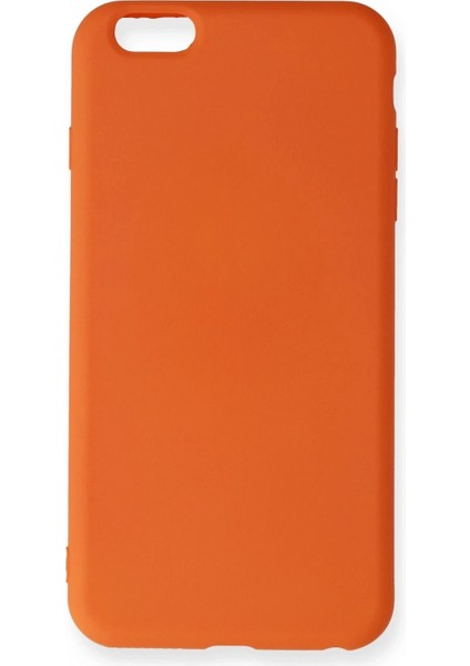 iPhone 6 Plus Kılıf Nano Içi Kadife Silikon - Turuncu (K95)