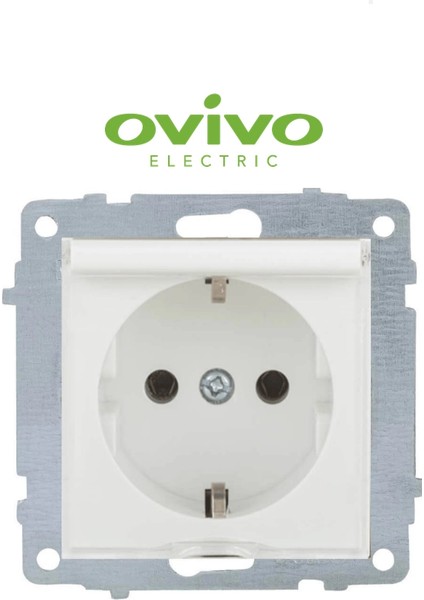 Beyaz Topraklı Kapaklı Priz Çerçevesiz Grano - Priz ve Anahtar Için Uyumlu Çerçeve fiyatları