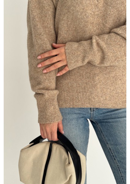 Kadın V Yaka Uzun Kollu Triko Kazak – Soft Classic fırsatları