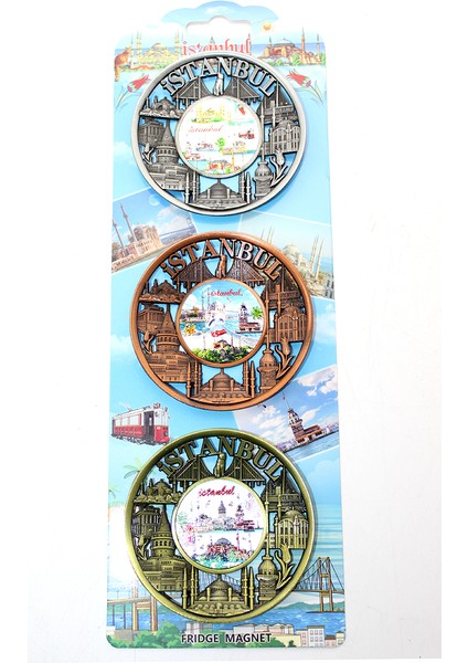 Istanbul Temalı Metal Magnet 3&apos;lü Set Model 2