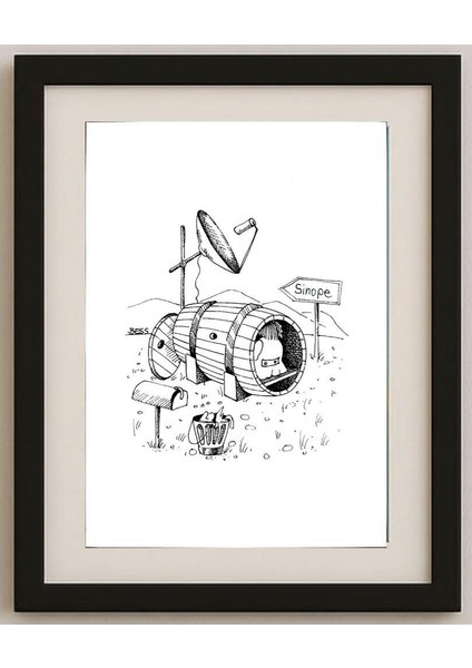 Winfried Besslich 29X21CM Orijinal Karikatür Tablo