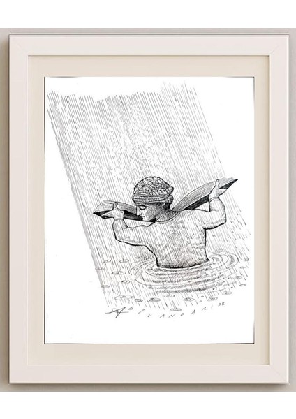 Ali Divandari 29X21CM Orijinal Karikatür Tablo fırsatları