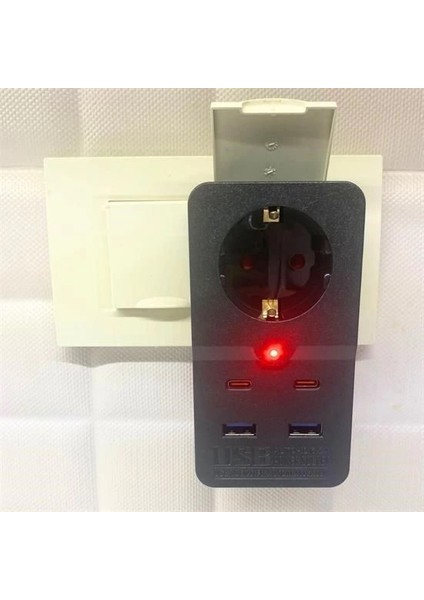 Isıya Dayanıklı Termal Akım Korumalı 1 Priz Girişli 2 USB Girişli 2 Type-C Girişli Pirz fiyatları