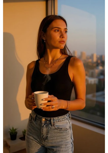 Kadın Siyah Kolsuz Kalın Askılı Uzun Crop Top Bluz &amp; Atlet – Şık, Rahat ve Kolay Kombinlenebilir fiyatları