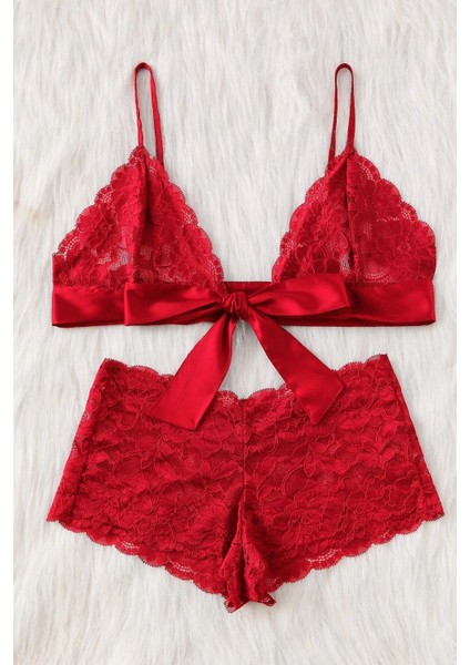 Kadın Kırmızı Dantelli &amp; Kurdelalı Sütyen Külot Takımı – Modern, Konforlu ve Günlük Kombinlere Uygun fiyatları