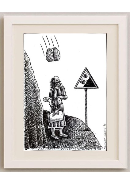 Mihaita Porumbita 29X21CM Orijinal Karikatür Tablo fırsatları