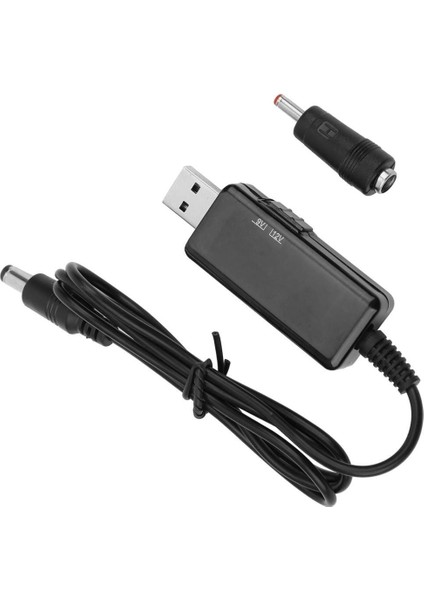 5V 9V - 12V USB To Dc Çevirici Kablo 5.5x2.1mm Jak Fişli Dijital Ekranlı