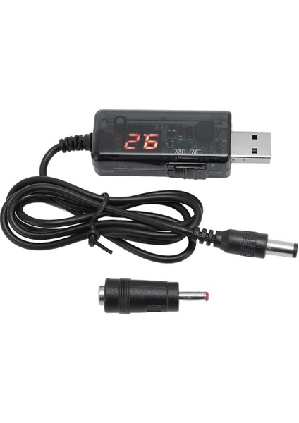 5V 9V - 12V USB To Dc Çevirici Kablo 5.5x2.1mm Jak Fişli Dijital Ekranlı fiyatları