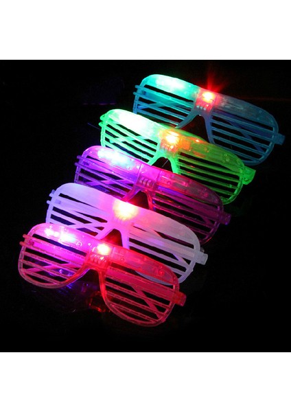 LED Işıklı Renkli Panjur Gözlük 12 Adet modelleri