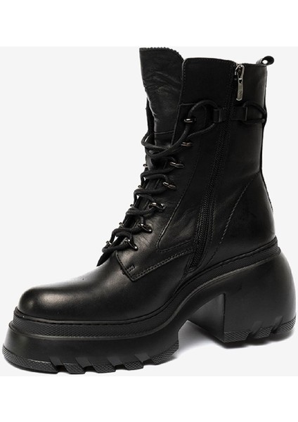 Kadın Siyah Hakiki Deri Topuklu Bot 3K2DB32860