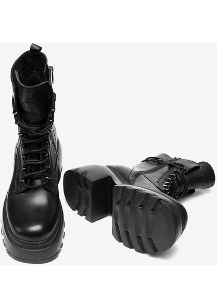 Kadın Siyah Hakiki Deri Topuklu Bot 3K2DB32860
