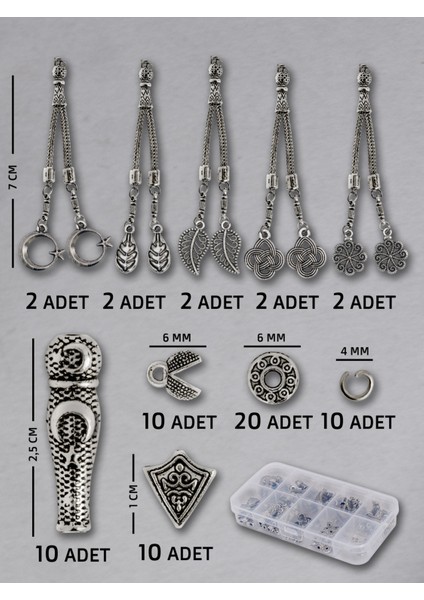 10 Adet Çiftli Karışık Püskül Seti – Doğal Taş | Epoksi Tesbih ve Takı Yapımı Için Şık ve Dayanıklı