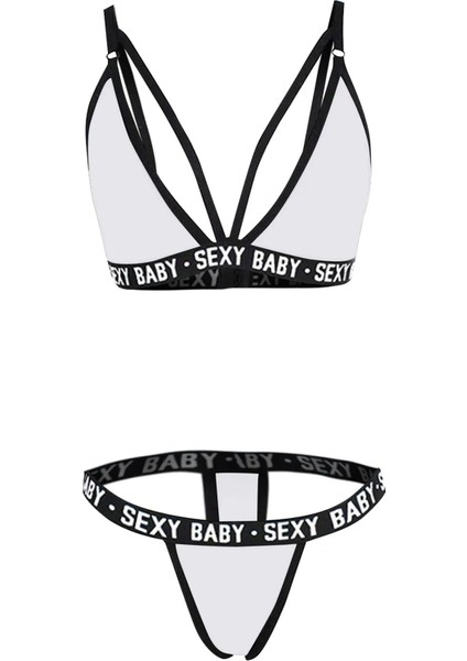 Kadın Beyaz Yazı Detaylı Ipli Sütyen Takımı – Modern, Konforlu ve Günlük Kombinlere Uygun indirimleri