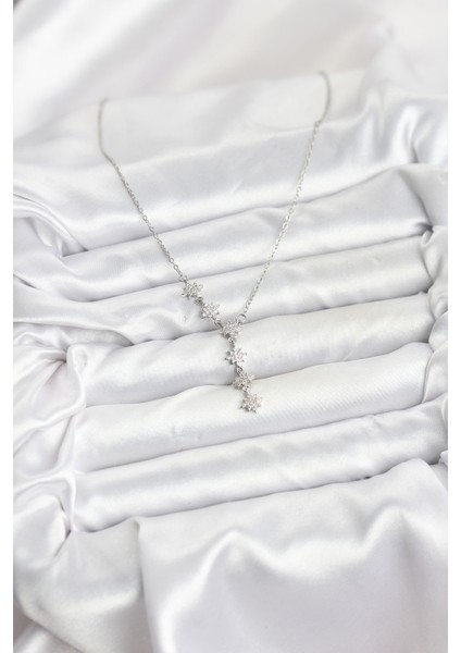 316L Çelik Zincir Gümüş Renk Kutup Yıldızı Model Kadın Kolye - Bamido