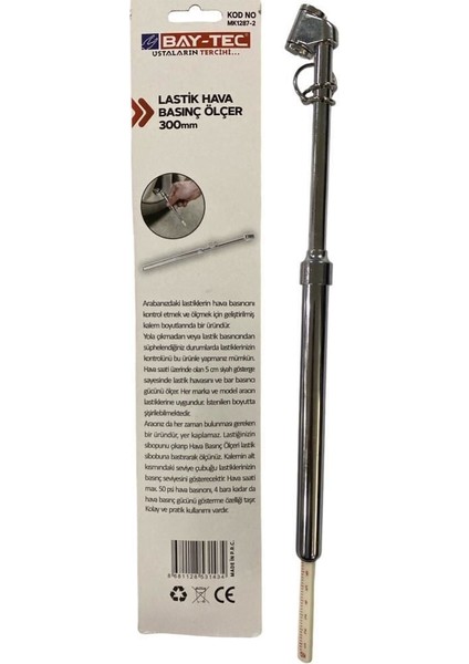Bay-Tec MK1287-2 Lastik Basınç Ölçer 300 mm