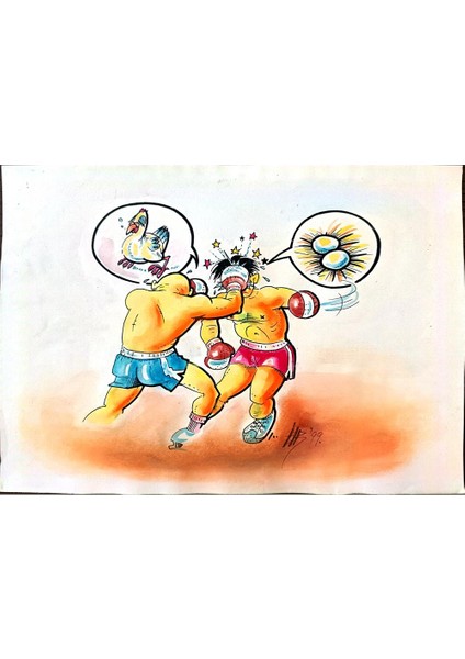 Bilic Hrvoje 43X30CM Orijinal Karikatür Tablo modelleri