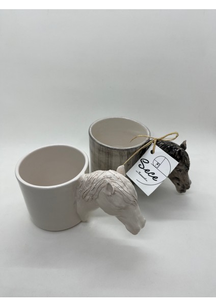 Seramik Kupa El Yapımı Seramik At Başlı Kupa, 200ML
