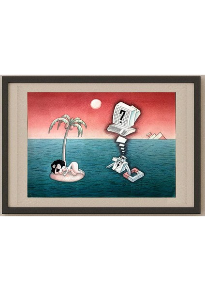 Rooshan Gataullin 43X30CM Orijinal Karikatür Tablo