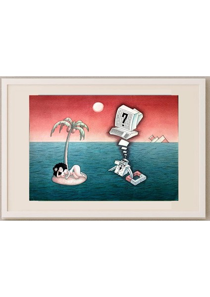 Rooshan Gataullin 43X30CM Orijinal Karikatür Tablo fırsatları