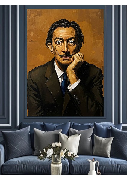 Bıyıklı Ünlü Adam Portresi Dekoratif Kanvas - Mdf Ahşap Tablo